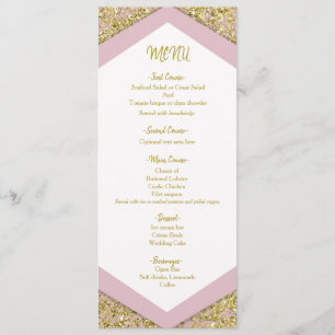 Blush Roze Chic Gouden Glittervlokken Glamour Brui Menu