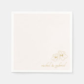 Blush Roze | Chic Nepgoud Bloem Bruiloft  Servet (Voorkant)