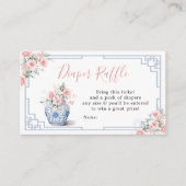 Blush Roze Chinoiserie Ginger Jar Luier Raffle Informatiekaartje (Voorkant)