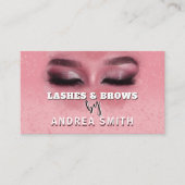 Blush Roze Chique Lashes Brows Make-up Artiest QR  Visitekaartje (Voorkant)