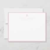 Blush Roze Chique Modern Stationery Classic Notitiekaartje (Voorkant)