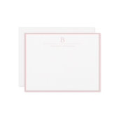 Blush Roze Chique Modern Stationery Classic Notitiekaartje (Voorkant / Achterkant in situ)