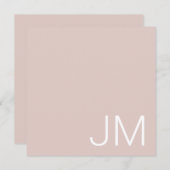 Blush roze chique monogram oversized Initialen Notitiekaartje (Voorkant / Achterkant)