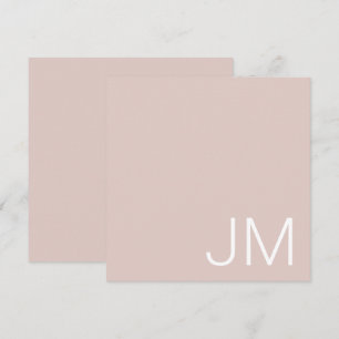 Blush roze chique monogram oversized Initialen Notitiekaartje