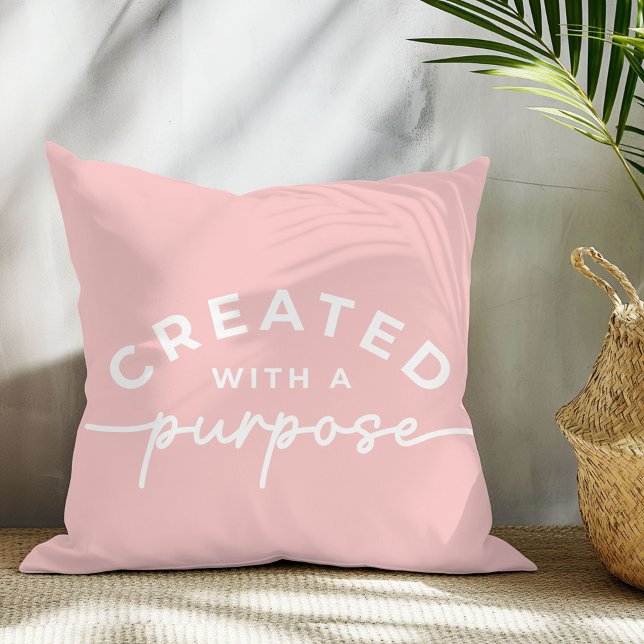 Blush roze Christelijk quote Sierkussen (Creator heeft geüpload)