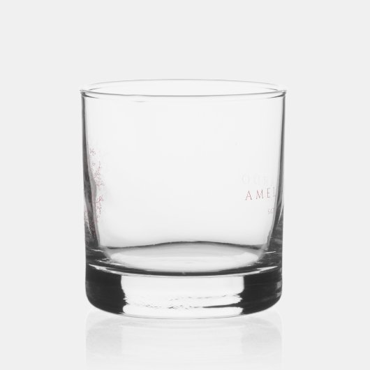 Blush roze cirkel blad tekening monogram bruiloft whisky glas (Links)