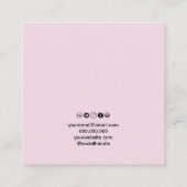 Blush Roze Classic en Chic Sieraden Display Kaart Vierkante Visitekaartje (Achterkant)