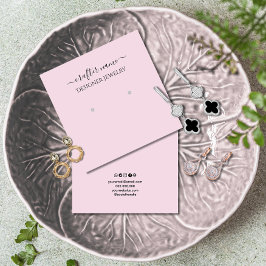 Blush Roze Classic en Chic Sieraden Display Kaart Vierkante Visitekaartje
