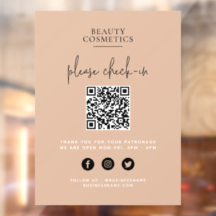 Blush Roze code voor inchecken of betaling QR-code Raamsticker
