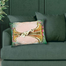 blush roze collage met roestige randen accent kussen