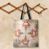 blush roze collage met roestige randen tote bag