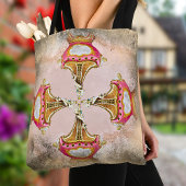 blush roze collage met roestige randen tote bag