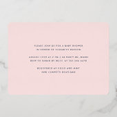 Blush roze Confetti Baby shower Laten we vieren Folie Uitnodiging (Achterkant)