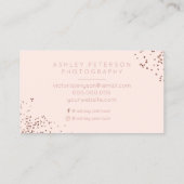 Blush roze confetti foto fotografie typografie visitekaartje (Achterkant)