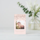 Blush roze confetti foto fotografie typografie visitekaartje (Staand voorkant)