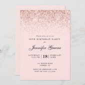 Blush roze Confetti glitter, elke leeftijd verjaar Kaart (Voorkant / Achterkant)