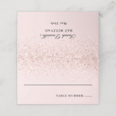 Blush Roze Confetti Glitter Gepersonaliseerde Plaa Plaatskaartje (Buitenkant ongevouwen)