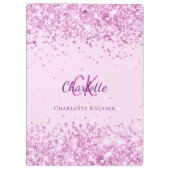 Blush roze confetti monogram naam klembord (Achterkant)