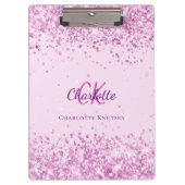 Blush roze confetti monogram naam klembord (Voorkant)