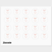 Blush Roze Coquette Bow Verjaardagsfeest Dank u Ronde Sticker (Vel)