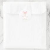 Blush Roze Coquette Bow Verjaardagsfeest Dank u Ronde Sticker (Tas)