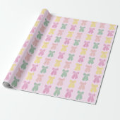 Blush Roze Coquette Haar Boog Patroon Cadeaupapier (Uitgerold)