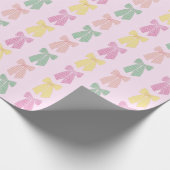 Blush Roze Coquette Haar Boog Patroon Cadeaupapier (Hoek)