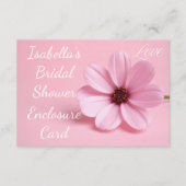 Blush Roze Cosmos Bloemrijke Script Bruidsuitnodig Informatiekaartje (Voorkant)