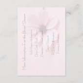 Blush Roze Cosmos Bloemrijke Script Bruidsuitnodig Informatiekaartje (Achterkant)
