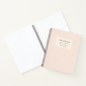 Blush Roze Cream Achtergrond Gestreepte Spiraal Notitieboek (Binnen)