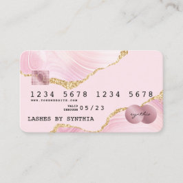 Blush roze creditcard toevoegen logo visitekaartje