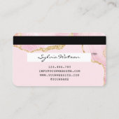 Blush roze creditcard toevoegen logo visitekaartje (Achterkant)