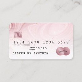 Blush roze creditcard toevoegen logo visitekaartje