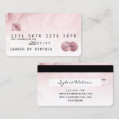 Blush roze creditcard toevoegen logo visitekaartje (Voorkant / Achterkant)