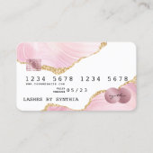 Blush roze creditcard toevoegen logo visitekaartje (Voorkant)