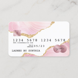 Blush roze creditcard toevoegen logo visitekaartje