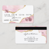Blush roze creditcard toevoegen logo visitekaartje (Voorkant / Achterkant)