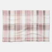 Blush Roze Crème Bruine Strepen Bruiloft Theedoek (Horizontaal)