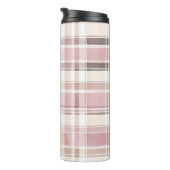 Blush Roze Crème Bruine Strepen Kerst Thermosbeker (Geroteerd rechts)