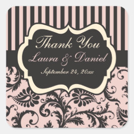 Blush roze, crème, grijs bruiloft gunst Sticker