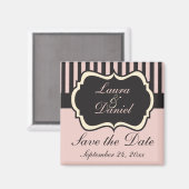 Blush roze, crème, grijs sparen de Magnet Datum (Voorkant / Achterkant)