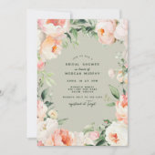 Blush roze crème pioen bloemblaadjes Vrijgezellenf Kaart (Voorkant)