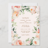 Blush roze crème pioen bloemig groen bruiloft kaart (Voorkant)