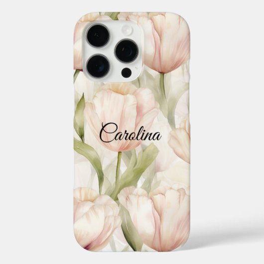 Blush Roze Crème Tulpen Bloemen Case-Mate iPhone Case (Achterkant)