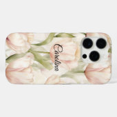 Blush Roze Crème Tulpen Bloemen Case-Mate iPhone Case (Achterkant (horizontaal))
