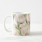  Blush Roze Crème Tulpen Bloemen Koffiemok (Links)