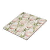  Blush Roze Crème Tulpen Bloemen Tegeltje (Zijkant)