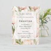  Blush Roze Crème Tulpen Bloemen Verjaardag Kaart (Staand voorkant)