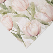  Blush Roze Crème Tulpen Floral Wedding Tissuepapier (Detail)
