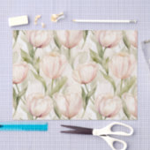  Blush Roze Crème Tulpen Floral Wedding Tissuepapier (Craft)